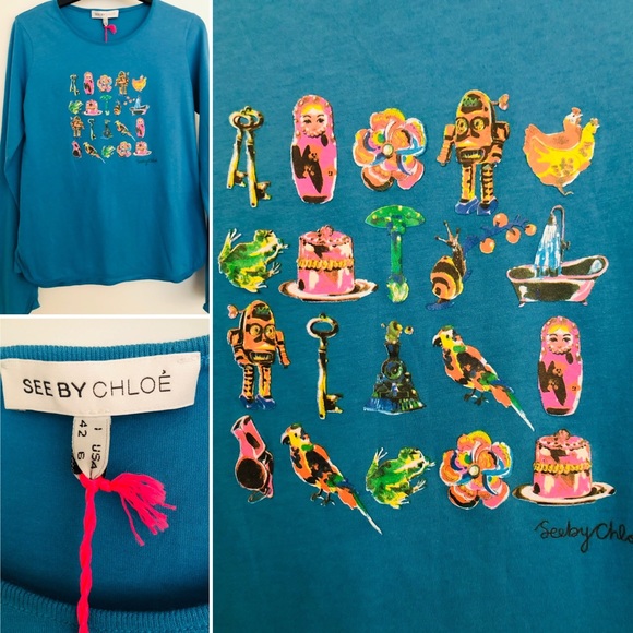 NWT See by Chloe Cotton Long-sleeve Shirt - Picture 3 of 8